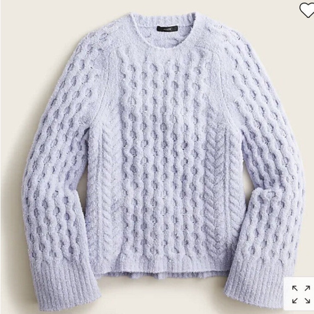 J. Crew Cotton bouclé cable-knit sweater Size S